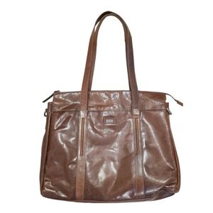 Spikes & Sparrow Brown Leather Computer Bag Shoulder Large Purse Briefcase
